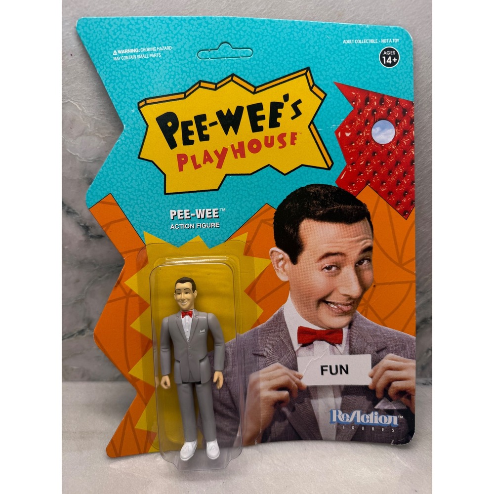 Super7 Pee-wee's Playhouse Pee-wee Herman ReAction Figure Grey Suit 3.75 Inch